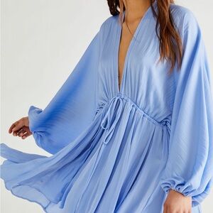 Free People Arzel Mini Dress Blue NWT